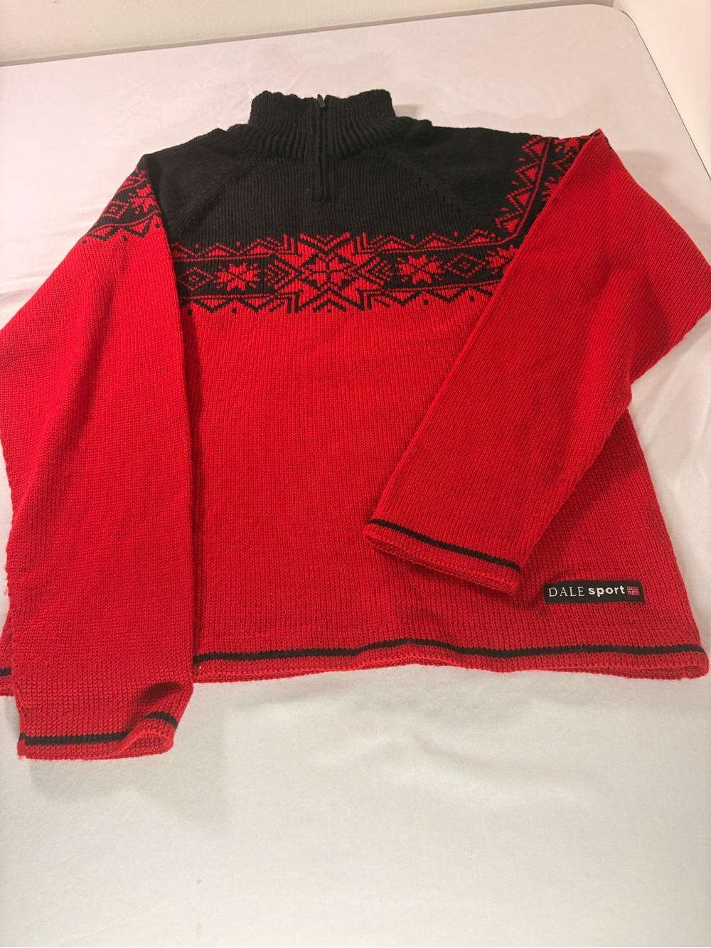 Dale of Norway Red & Black Nordic Half-Zip Sweater